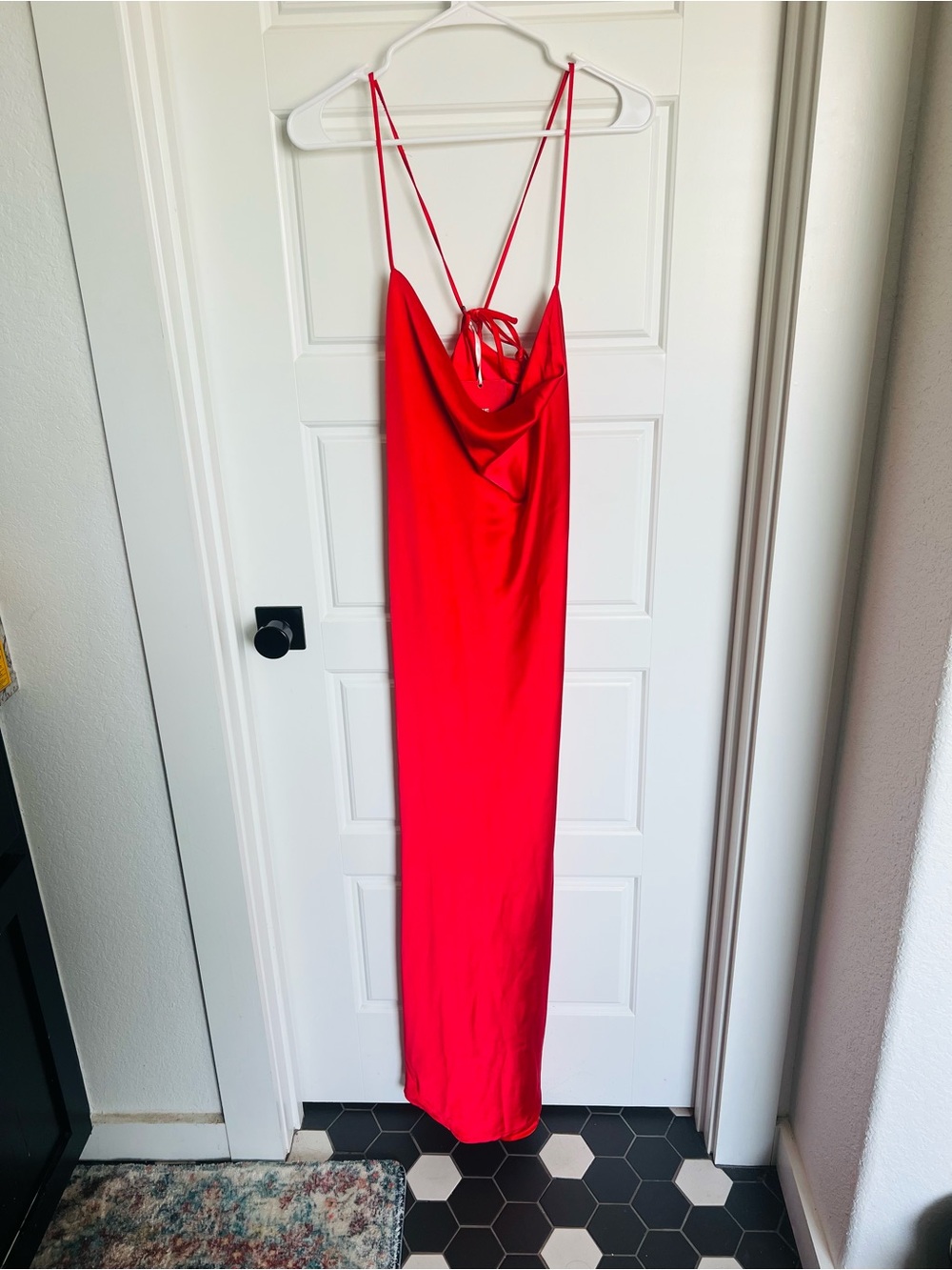 Old Navy Red Satin Slip Cowl Gown - Picture 5 of 6